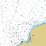 Abb. 3: Hier ist ein typisches Plateau zu sehen. Die Kreuze symbolisieren so genannte Peaks, das sind felsige Erhebungen. Die Heilbutts stehen bevorzugt in den sandigen Senken dazwischen.