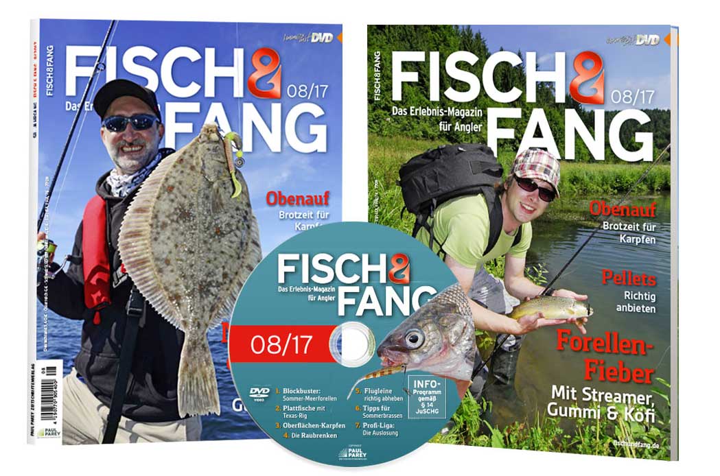 Die August-Ausgabe der FISCH & FANG ist mit zwei verschiedenen Titelseiten im Handel - eine für den Norden, eine für den Süden. Der Heftinhalt bleibt natürlich gleich.