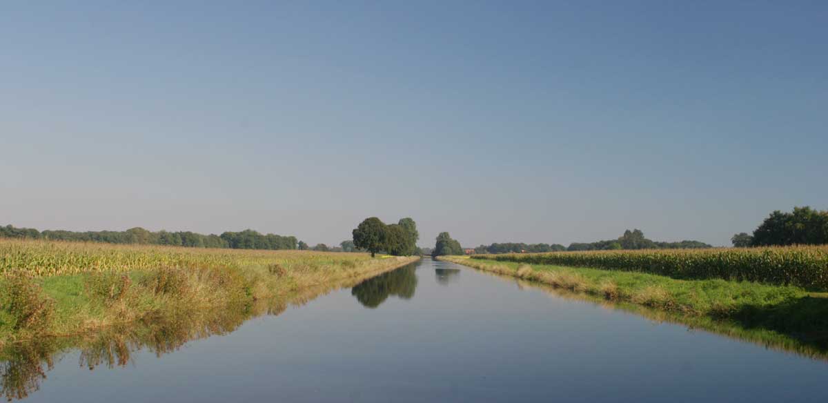 Die Ems bei Warendorf. Ein Großteil unserer Flüsse ist immer noch stark begradigt und ausgebaut, obwohl sie längst renaturiert sein müssten.