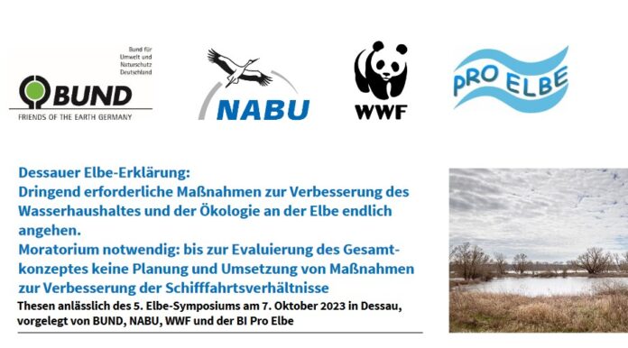 Umweltverbände haben die Dessauer Elbe-Erklärung verabschiedet, um der Austrocknung der Elbauen entgegenzuwirken. Bild: Screenshot
