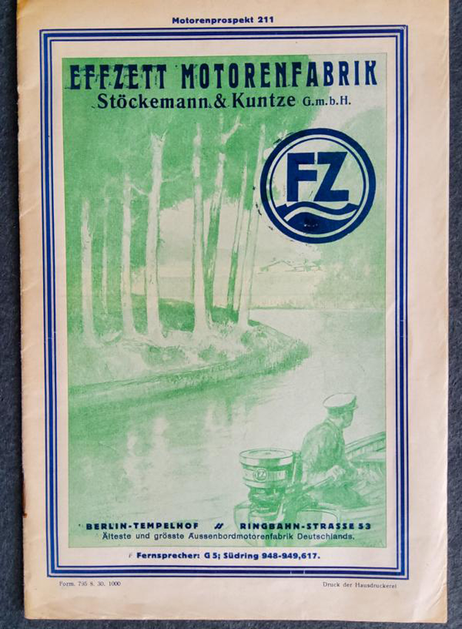 Prospekt der Effzett-Motorenfabrik ("FZ"): Otto Kuntze war damals auch Inhaber der D.A.M.