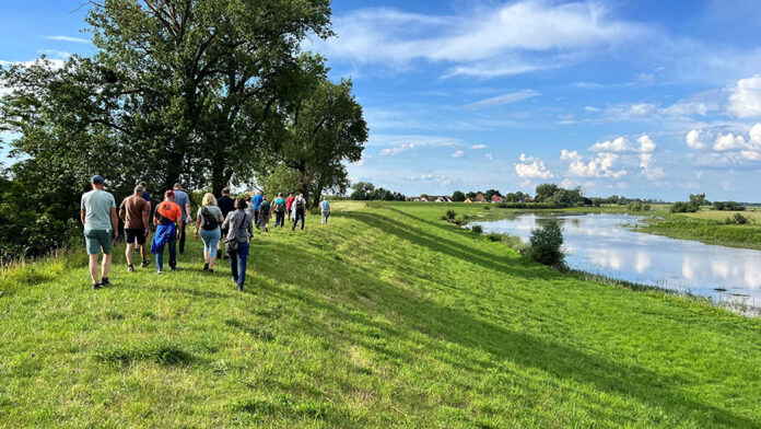 Exkursion entlang der Alten Elbe Bösewig, in der für diese Jahreszeit noch ungewöhnlich viel Wasser steht. Foto: Susanne Fiddeke/Heinz Sielmann Stiftung