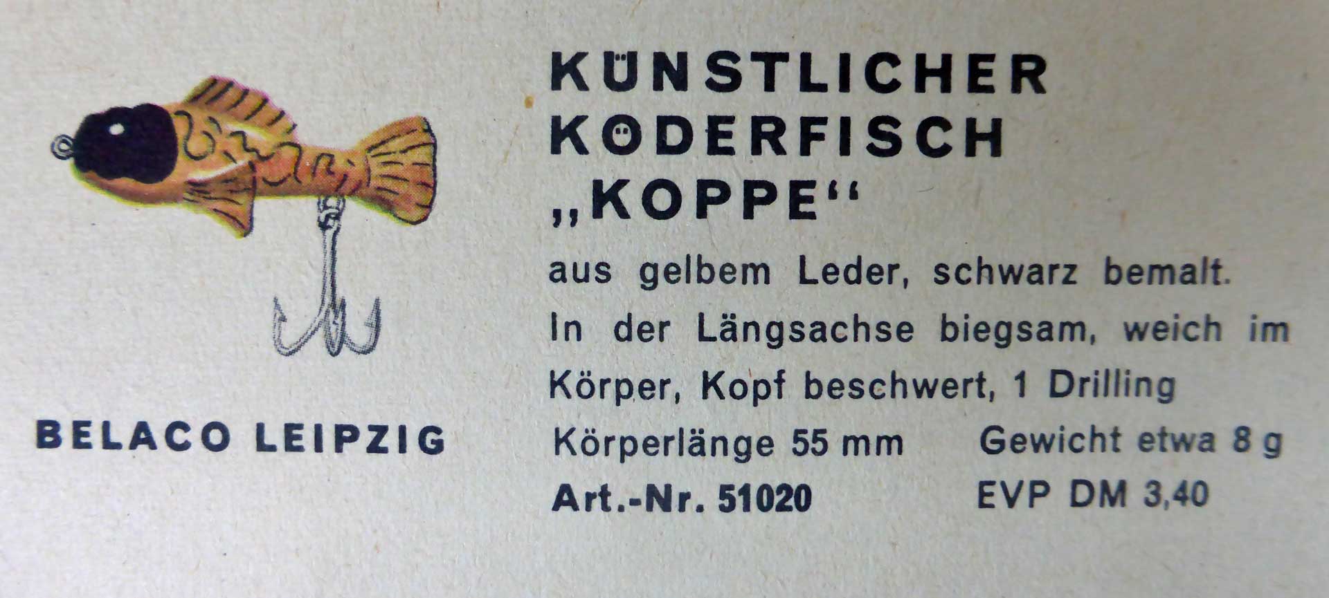 Die gelbe Belaco-Lederkoppe im DDR-Katalog von 1960.