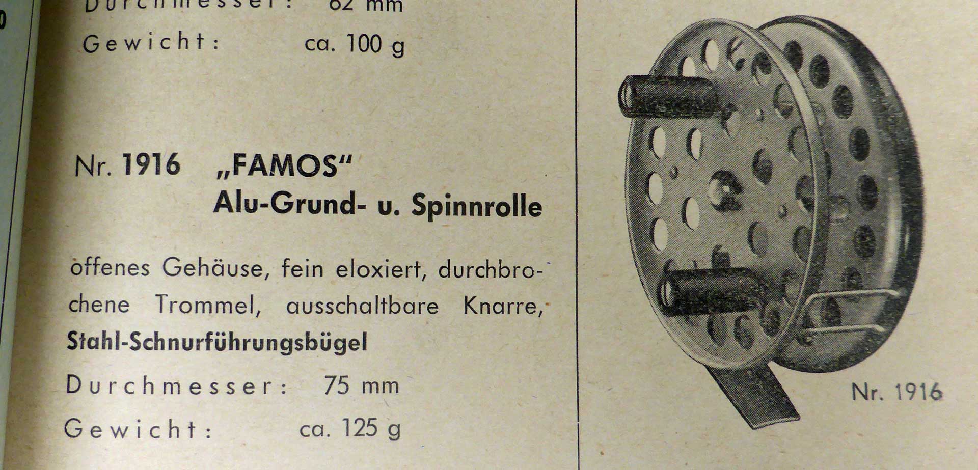 Die Famos im Noris-Katalog der 1950er Jahre mit der Bestellnummer 1916.