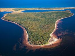 Wertvolle Küstenlebensräume: Sandhills Islands im neuen Pituamkek Nationalpark. Bild: Epekwitk Assembly of Councils