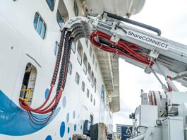 Früher erzeugten Kreuzfahrtschiffe in den Häfen mit ständig laufenden Schiffsmotoren ihren Bordstrom selbst. Jetzt kann in vielen Ostsee-Häfen, wie hier in Kiel, umweltfreundlicher Landstrom bezogen werden. Bild: Port of Kiel