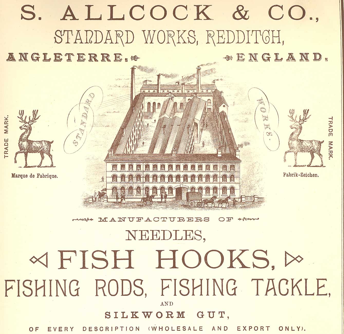 Samuel Allcock & Co. war um 1900 die größte Angelgerätefabrik Europas.