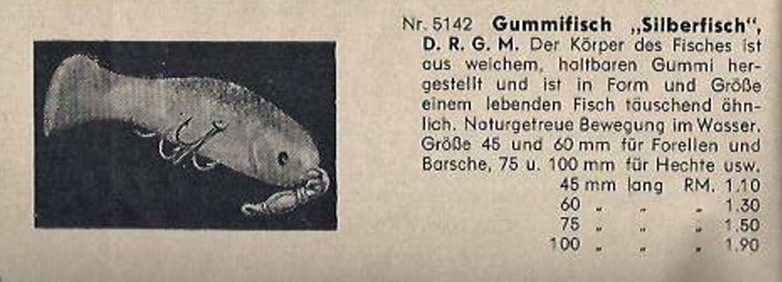 Der Silberfisch im Noris-Katalog von 1938.