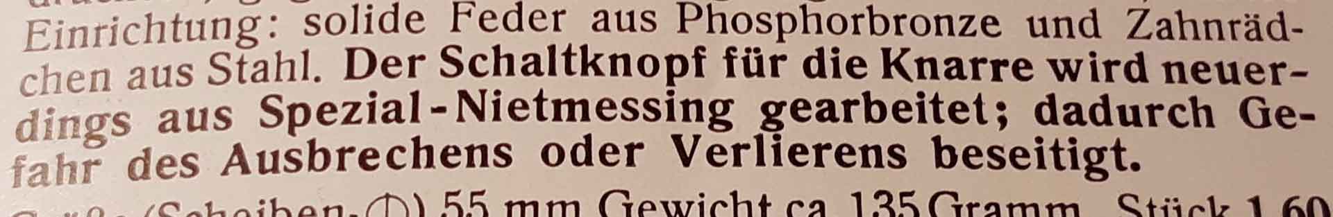 Weitere Hinweise im Belaco-Katalog von 1937. Bei der ersten Charge dieser Rollen ab 1934 ging der Klickerschieber offenbar häufiger verloren.