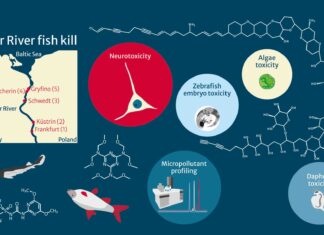 An fünf Standorten entlang der Oder wurden Wasserproben genommen und vergiftete Fische untersucht, dazu die Wirkung der vorhandenen Mikroschadstoffe untersucht. Bild: Annika Jahnke / UFZ