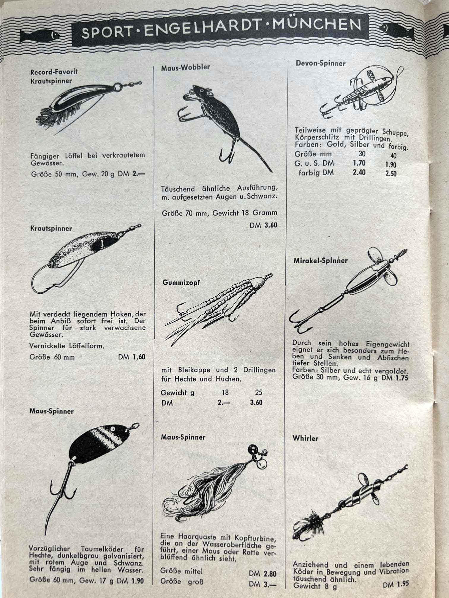 Bunte Mischung: Im Angebot finden sich unter anderem Köder von DAM, Abu und auch von Stork oder Noris.