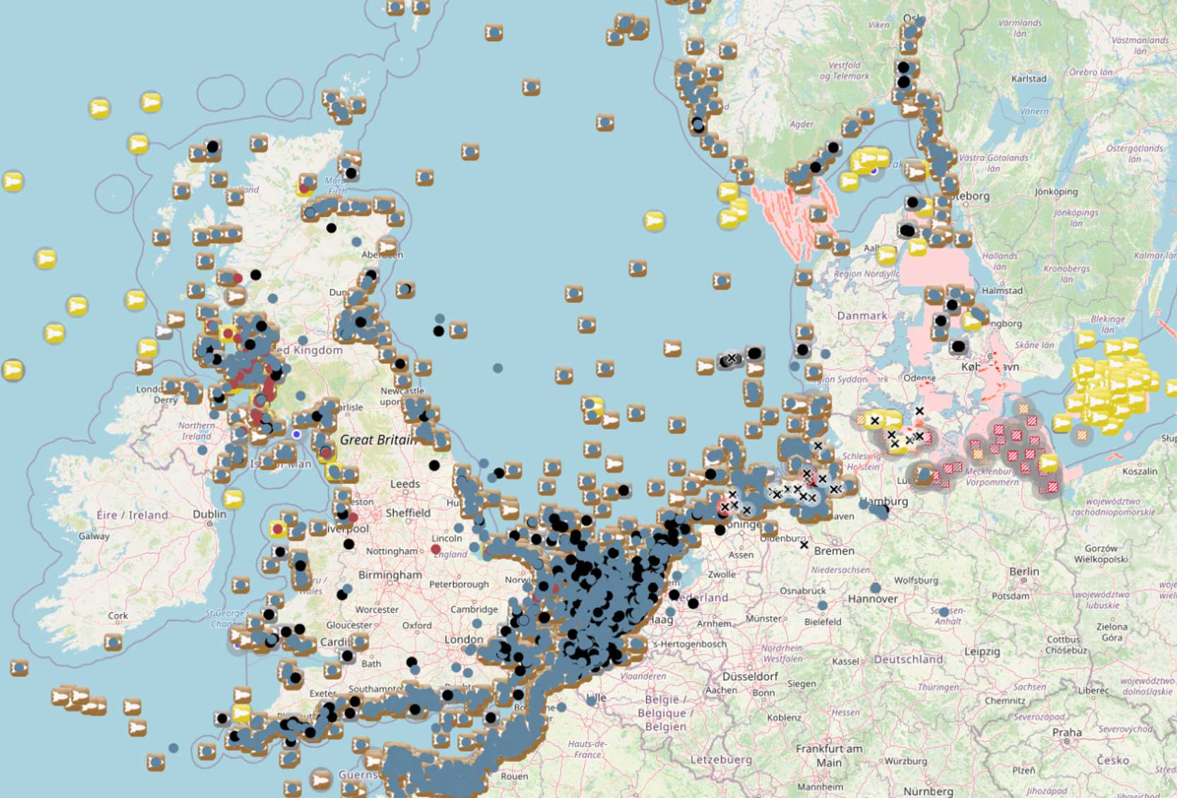 Alle europäischen Meere sind mit Altmunition belastet. Bild: Marine Data Portal der Deutschen Allianz Meeresforschung (DAM)