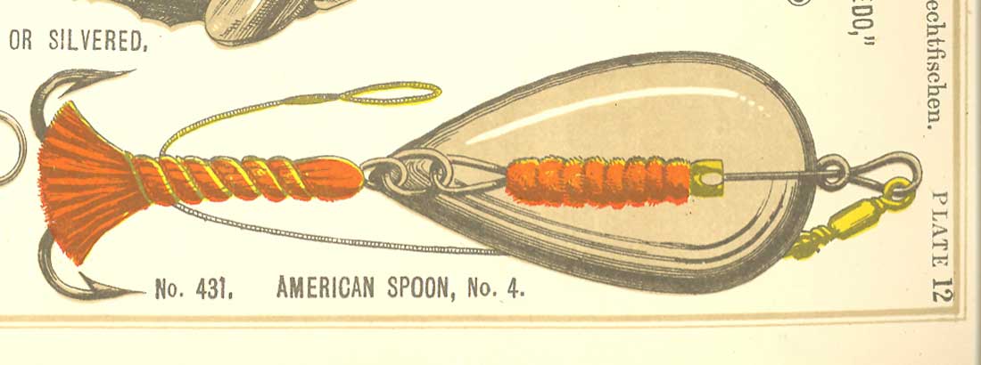 American Spoon mit Woll-Achse im Allcock-Katalog von 1887. Man beachte auch die offene vordere Öse.