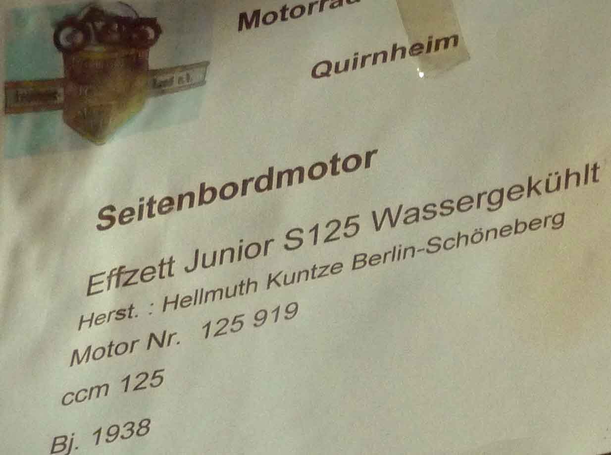 Effzett Junior S 125 Wassergekühlt, Baujahr 1938.