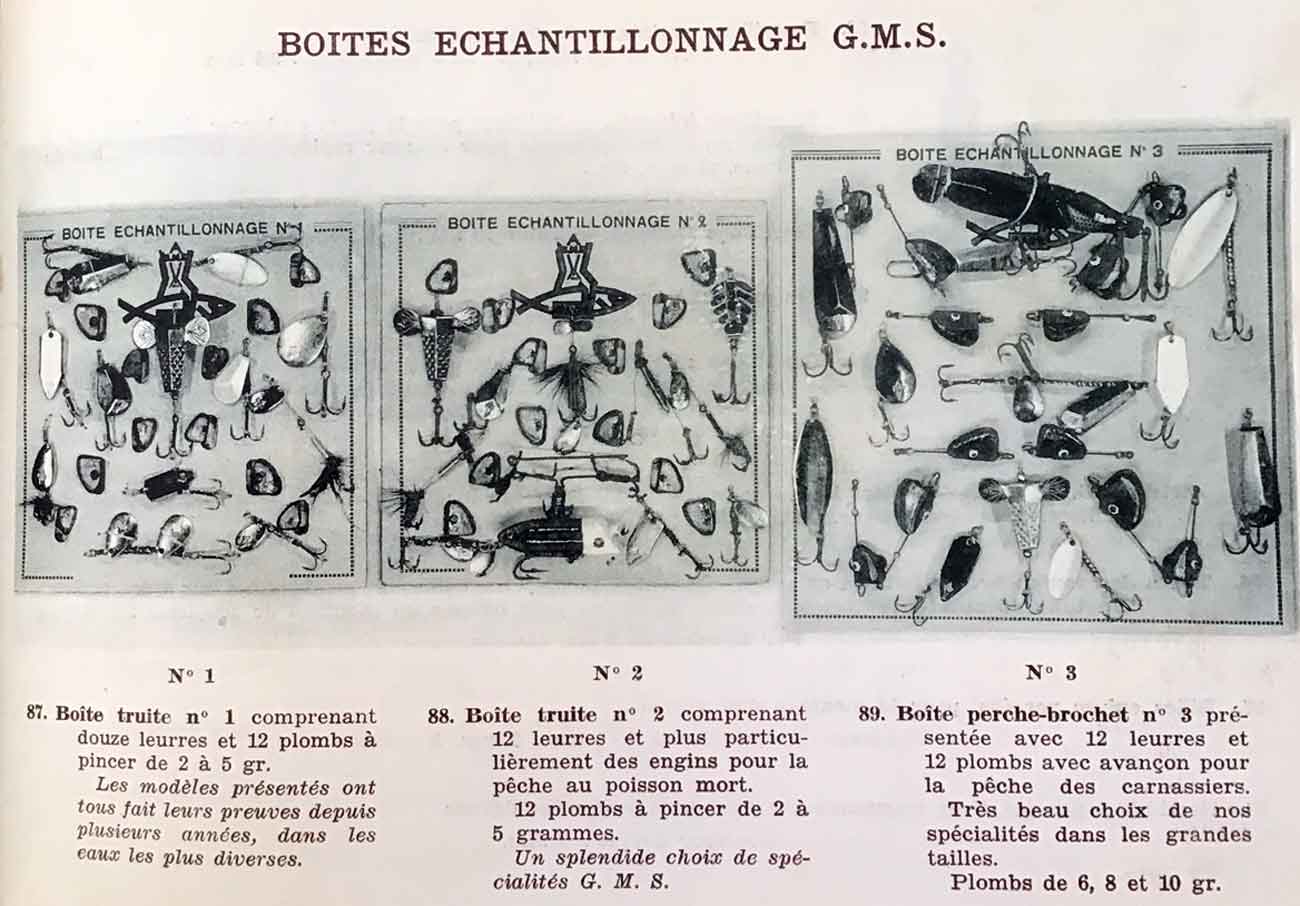 Kunstköder im Katalog von G.M.S. aus dem Jahr 1939.