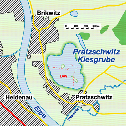 Lage der Kiesgrube Pratzschwitz
