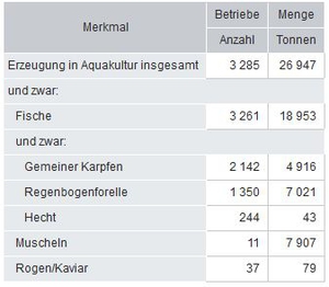 Tabelle: Statistisches Bundesamt